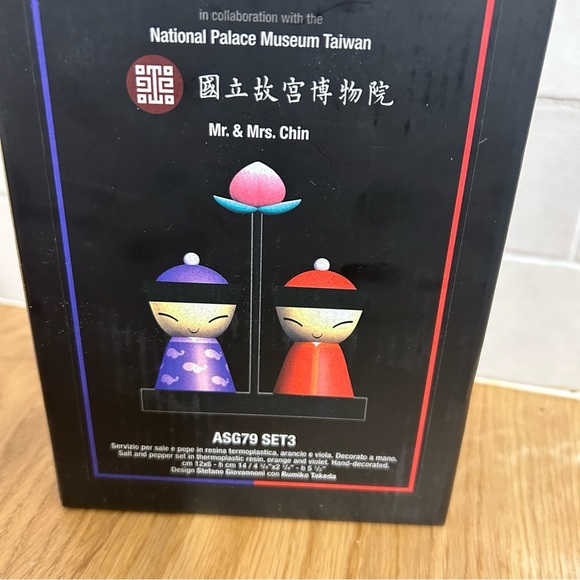 NEW A di Alessi Mr. & Mrs. Chin Salt & Pepper Shakers ASG79 SET3 - Picture 5 of 5